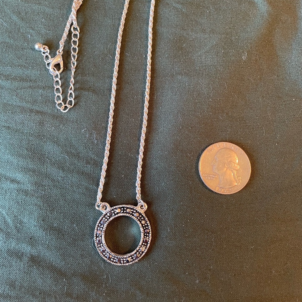Silver circle necklace